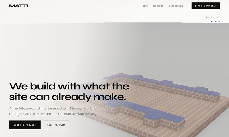 Matti architecture studio example site with a brick vault rising